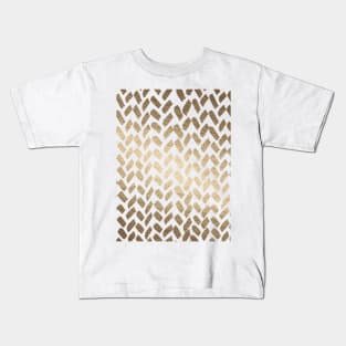 Cute knitting pattern - gold Kids T-Shirt